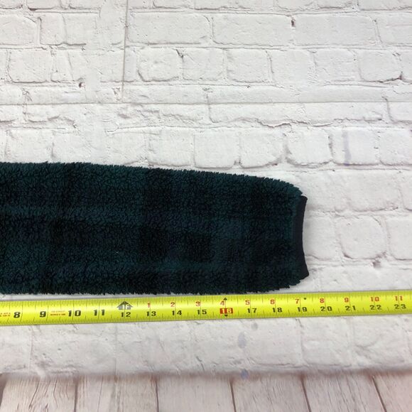 Eddie Bauer Women 1/4 Snap Button Fleece Sweater Size Medium Green Plaid B286 -9 - Picture 6 of 15